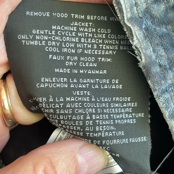 Marc New York Metal Grey Parka Coat Shirley Hooded Faux Fur Trim - Picture 8 of 15